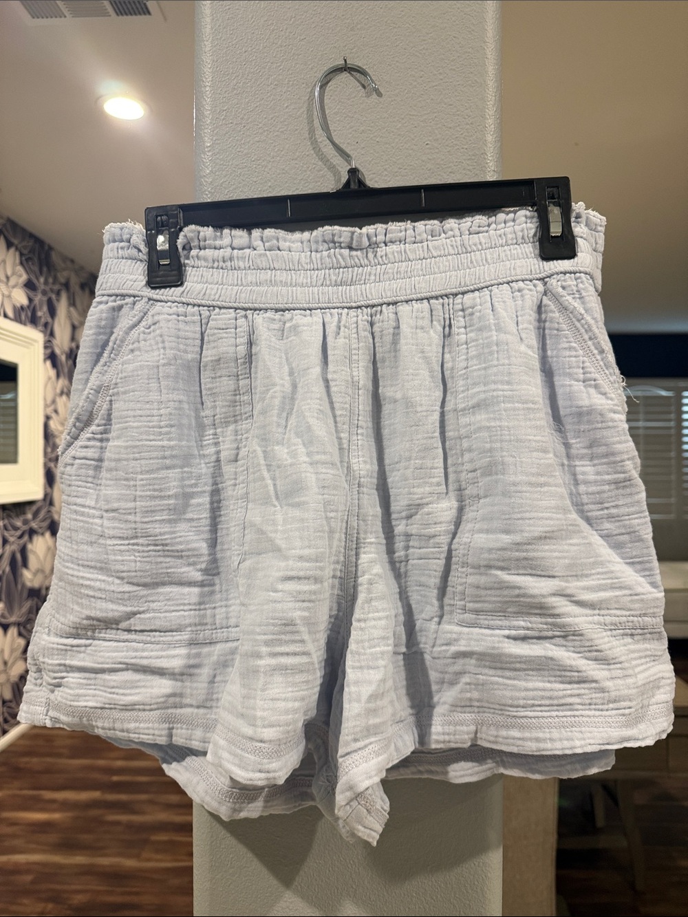 SO Light Blue High Waist Gauze Shorts